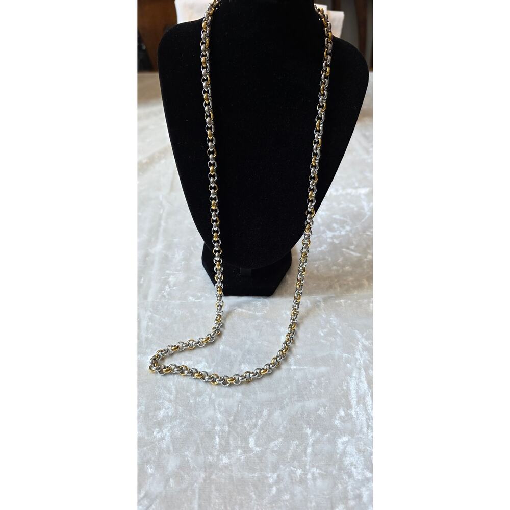 Two-tone Rolo Minimalist Necklace 30 inches*